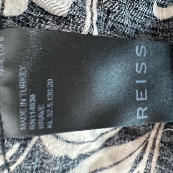 Reiss Floral Black and Tan Women's Button Down Top size S - Picture 9 of 12